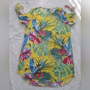 NWT Shein tropical print knot cuff tunic dress